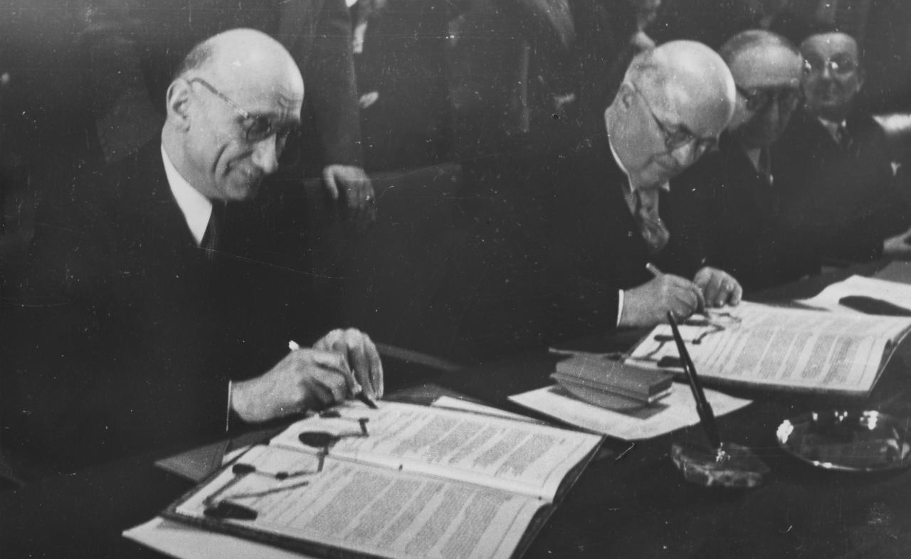 Unterzeichnung der Saarkonventionen 1950